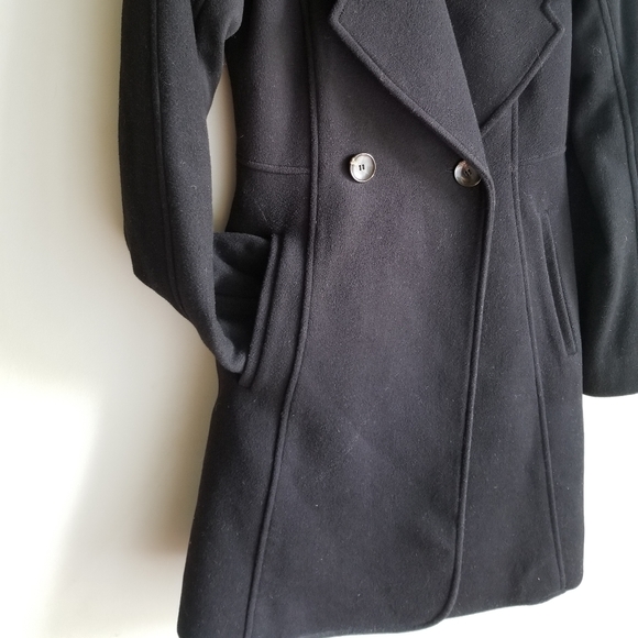 🧥CLUB MONACO BLACK WOOL DRESS COAT - Picture 13 of 13